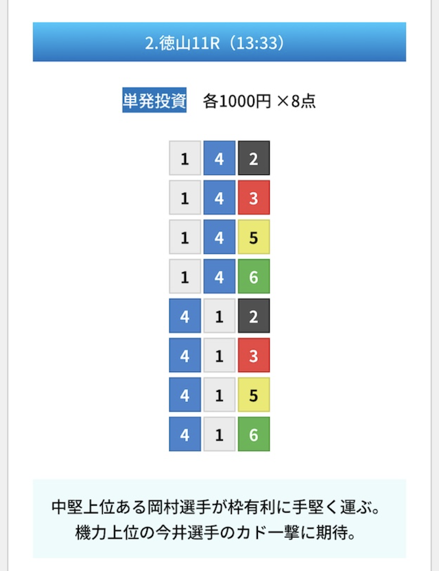 9月10日のゾーンの無料予想の買い目画像